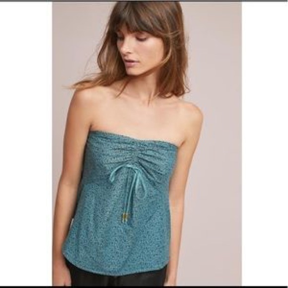 Anthropologie Tops - New Maeve Turquoise Convertible Pattern Print Top